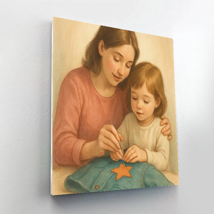 Stitching Star Patch paint by numbers