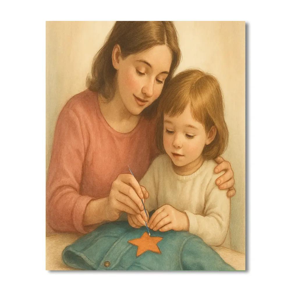 Stitching Star Patch paint by numbers