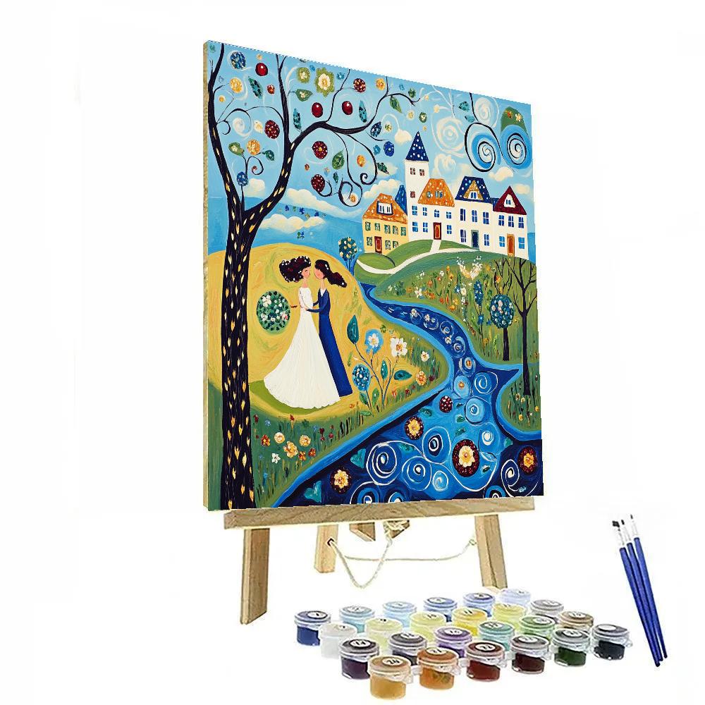 Marc Chagall Inspired Village Wedding DIY paint by numbers