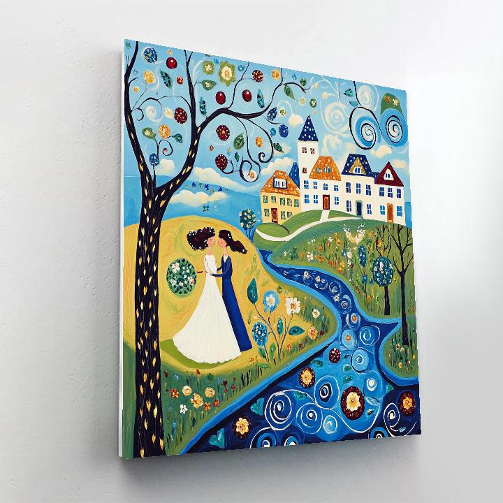 Marc Chagall Inspired Village Wedding DIY paint by numbers