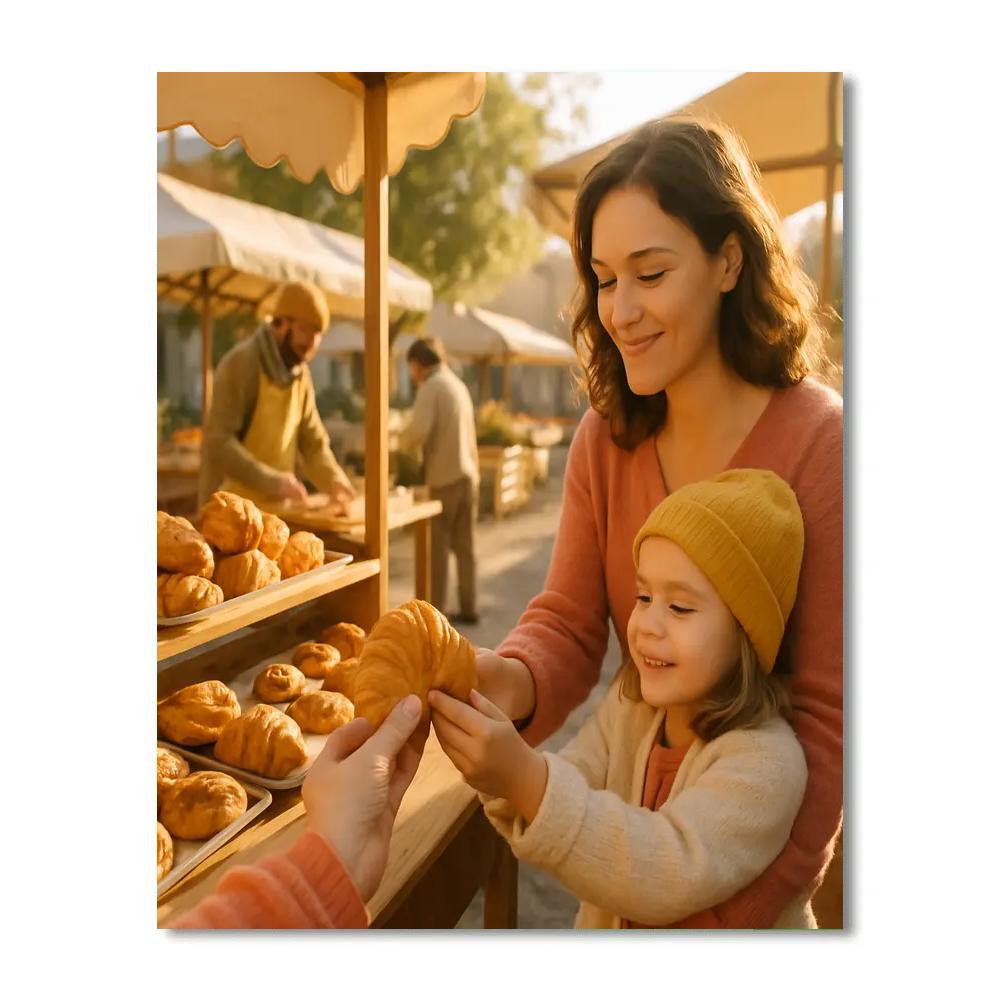 Morning Market Pastry Date Numbered painting kits