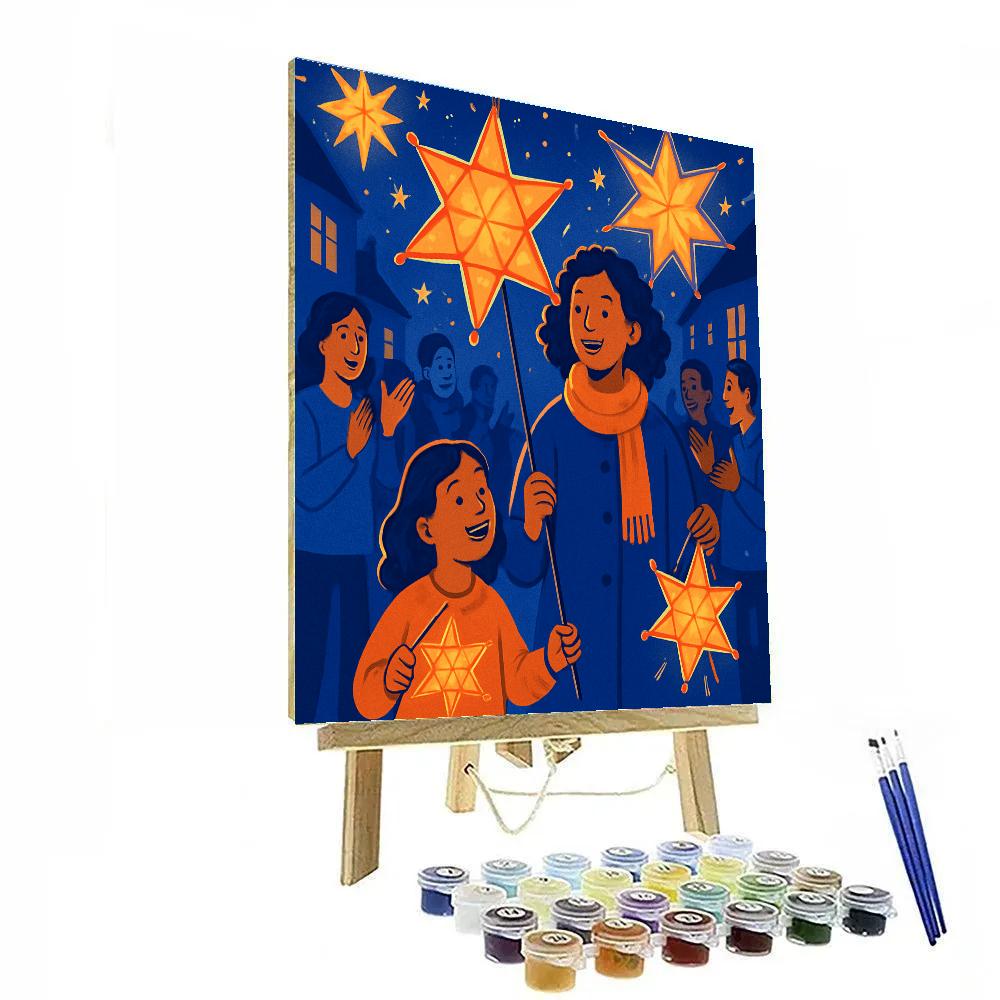 Neighborhood Lantern Parade paint by numbers