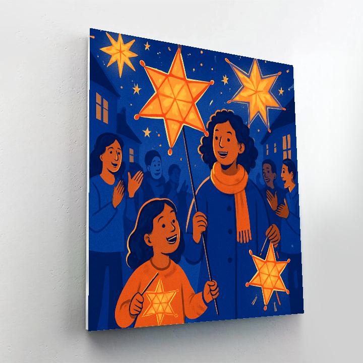 Neighborhood Lantern Parade paint by numbers
