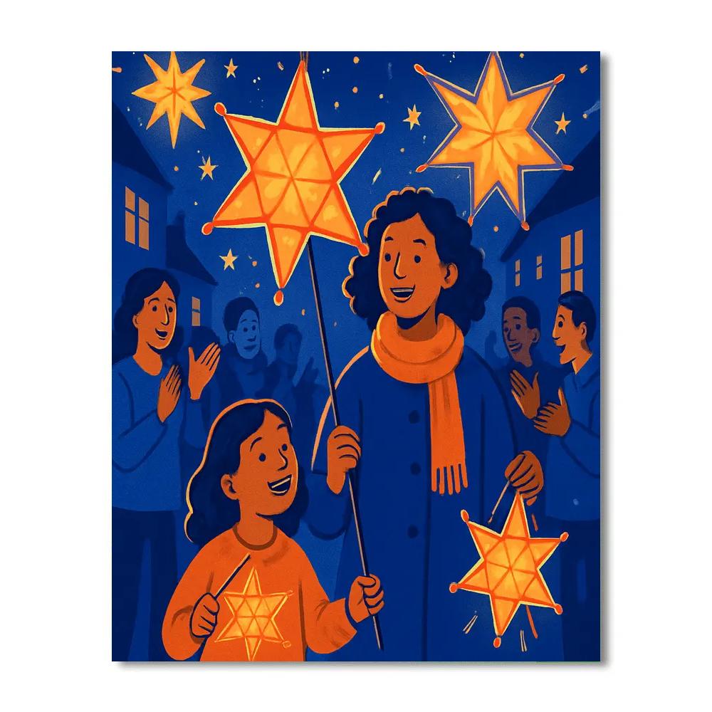 Neighborhood Lantern Parade paint by numbers