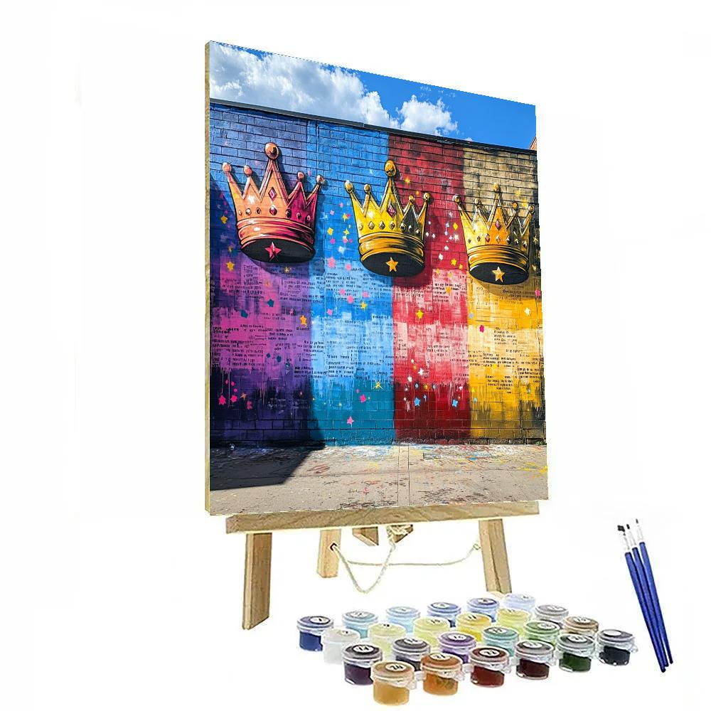 Jean-Michel Basquiat Inspired Neon Alley paint by color