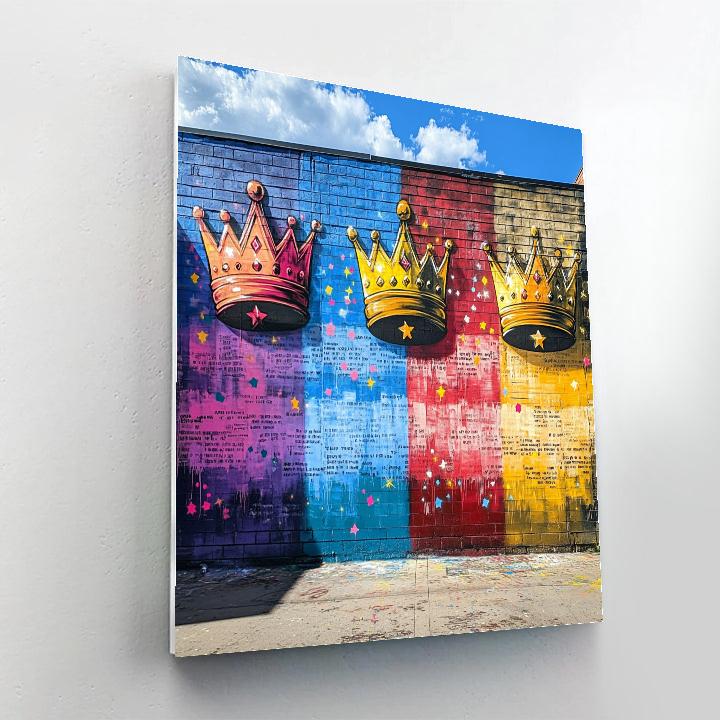 Jean-Michel Basquiat Inspired Neon Alley paint by color
