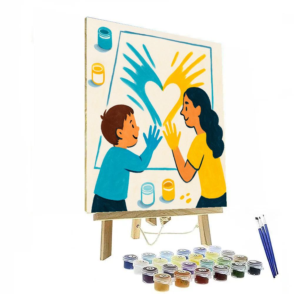 Handprint Comet Canvas Painting by numbers kit