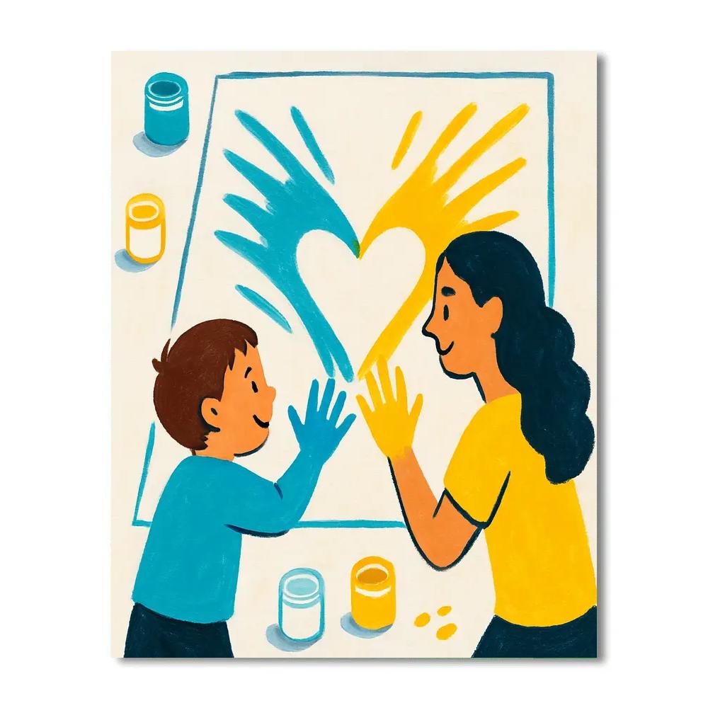Handprint Comet Canvas Painting by numbers kit