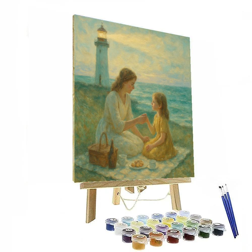 Lighthouse Cliff Picnic Paint by numbers art