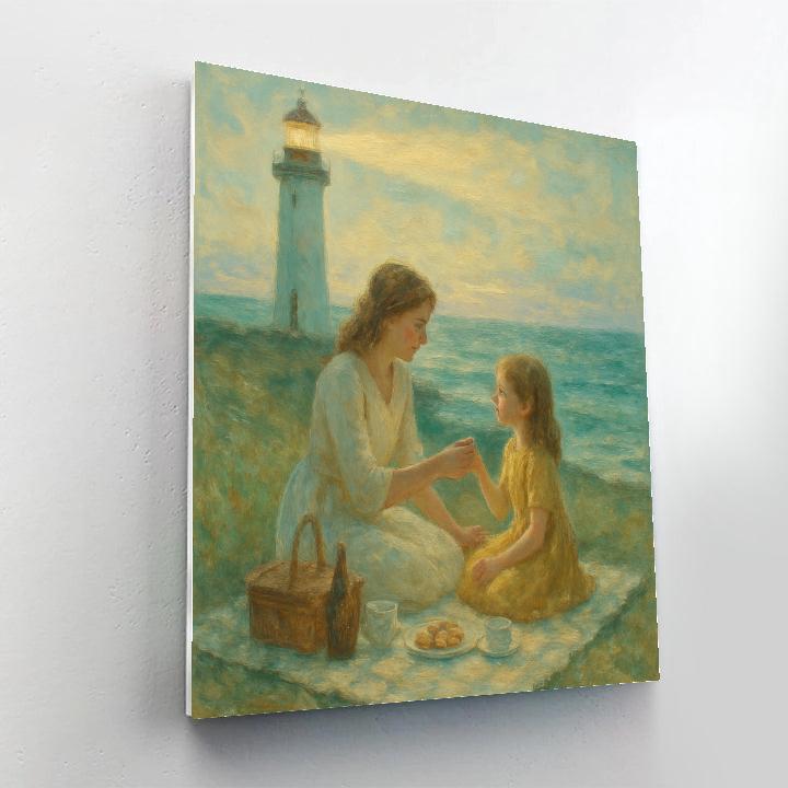 Lighthouse Cliff Picnic Paint by numbers art