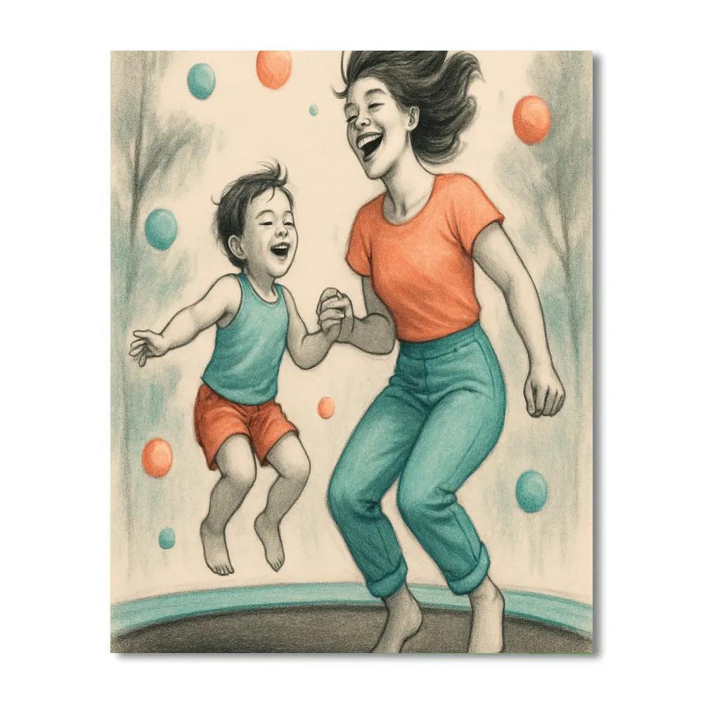 Playful Trampoline Orbit Paint by numbers kits