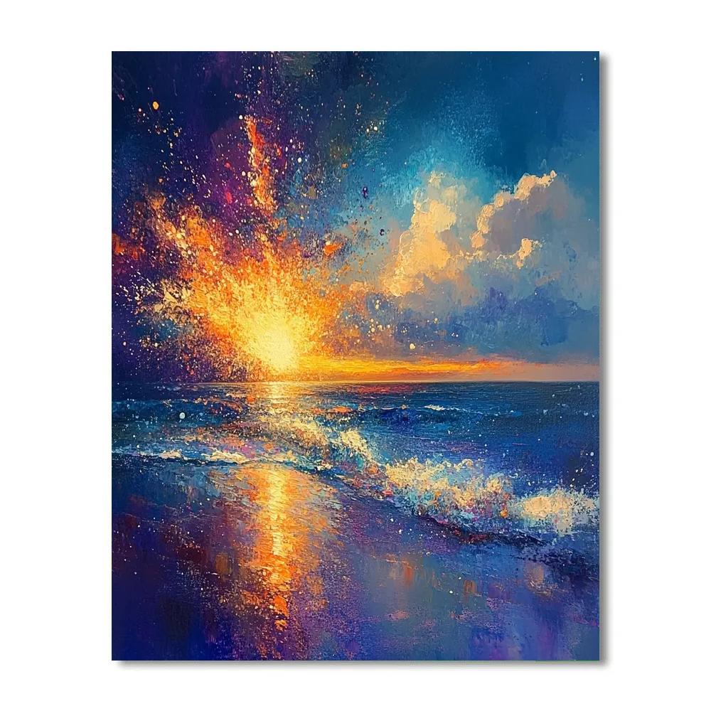 William Turner Inspired Solar Flare Horizon paint by numbers