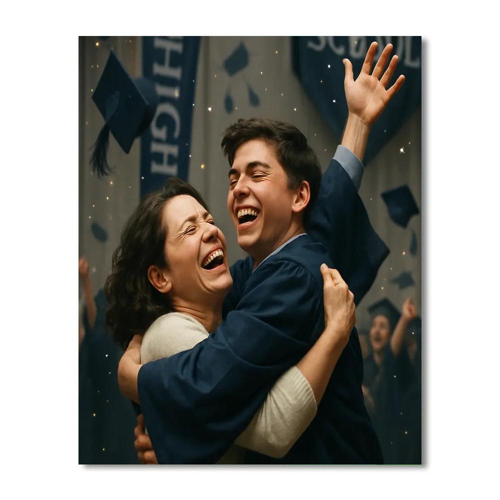 Graduation Cap Star Toss DIY paint by numbers