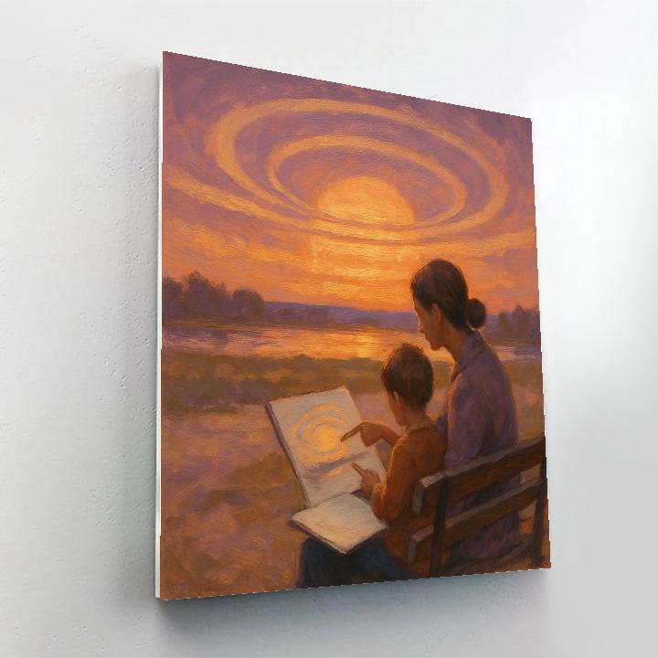 Park Sketching Sunset Lesson Numbered painting kits