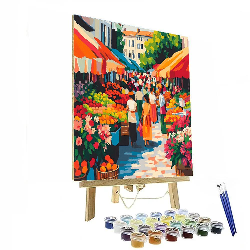 Henri Matisse Inspired Vibrant Market Scene Number painting