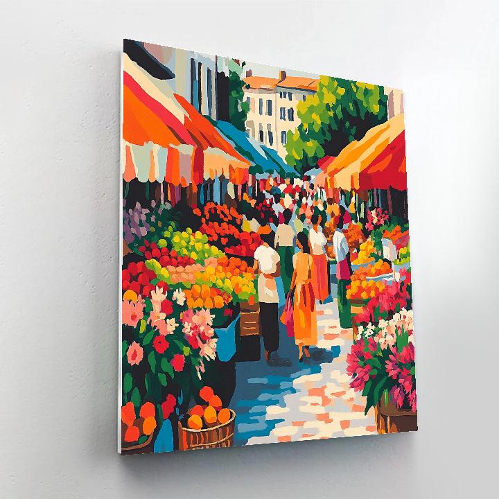 Henri Matisse Inspired Vibrant Market Scene Number painting