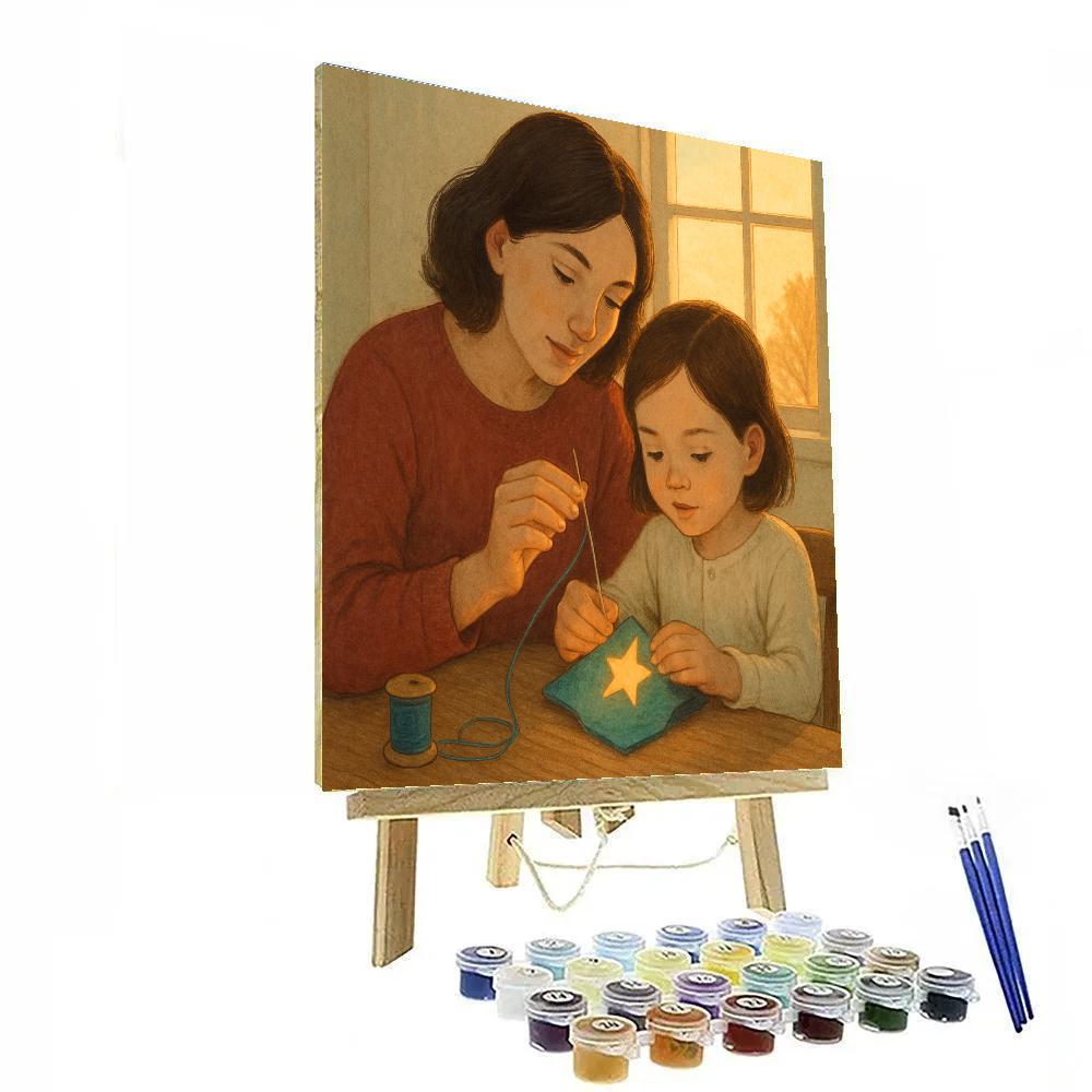 Stellar Sewing Lesson At Dawn paint by number