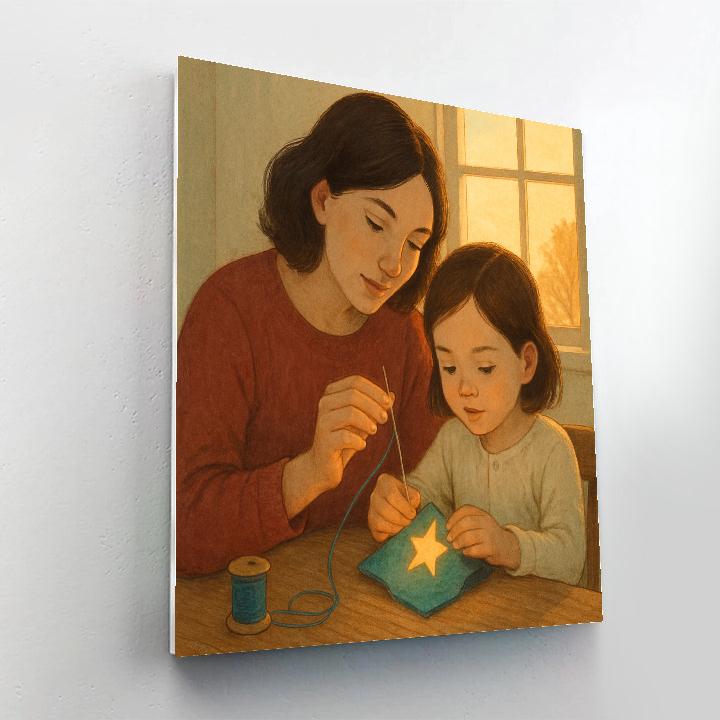 Stellar Sewing Lesson At Dawn paint by number