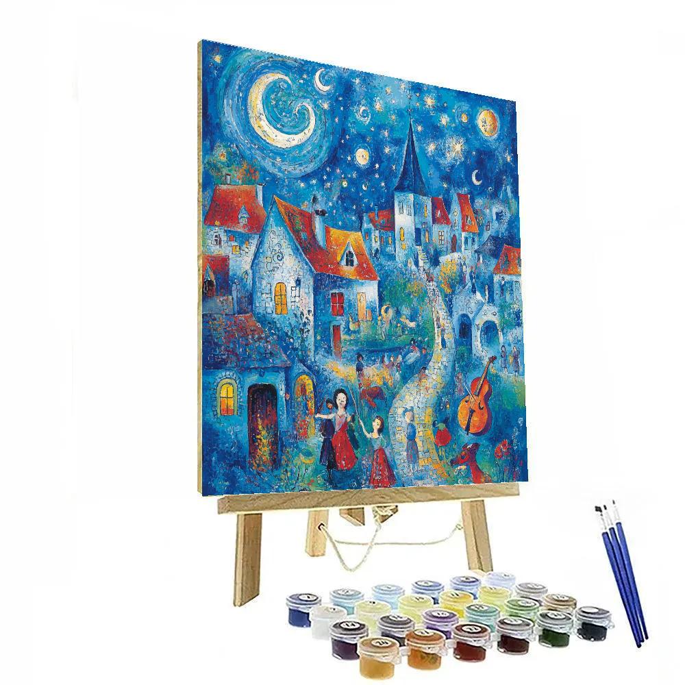 Marc Chagall Inspired Dreamy Village Scene paint by number