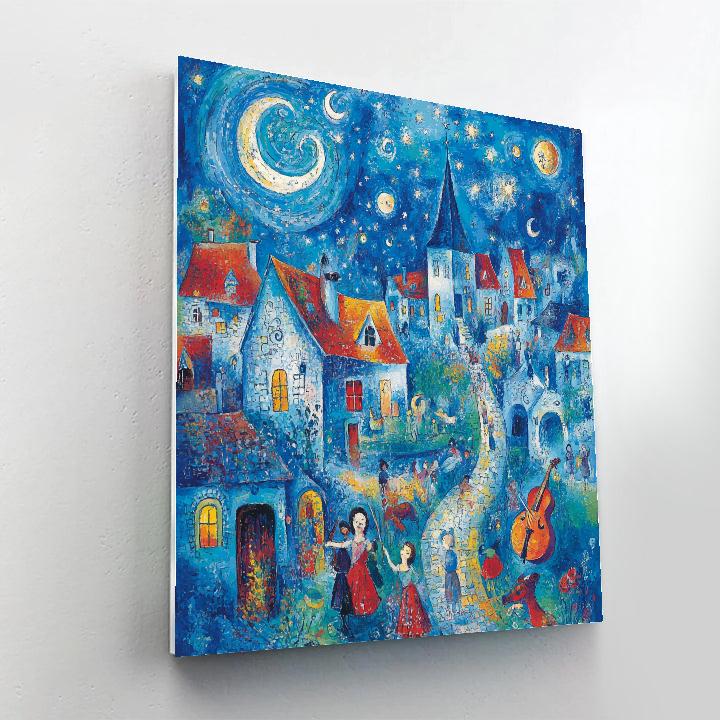 Marc Chagall Inspired Dreamy Village Scene paint by number