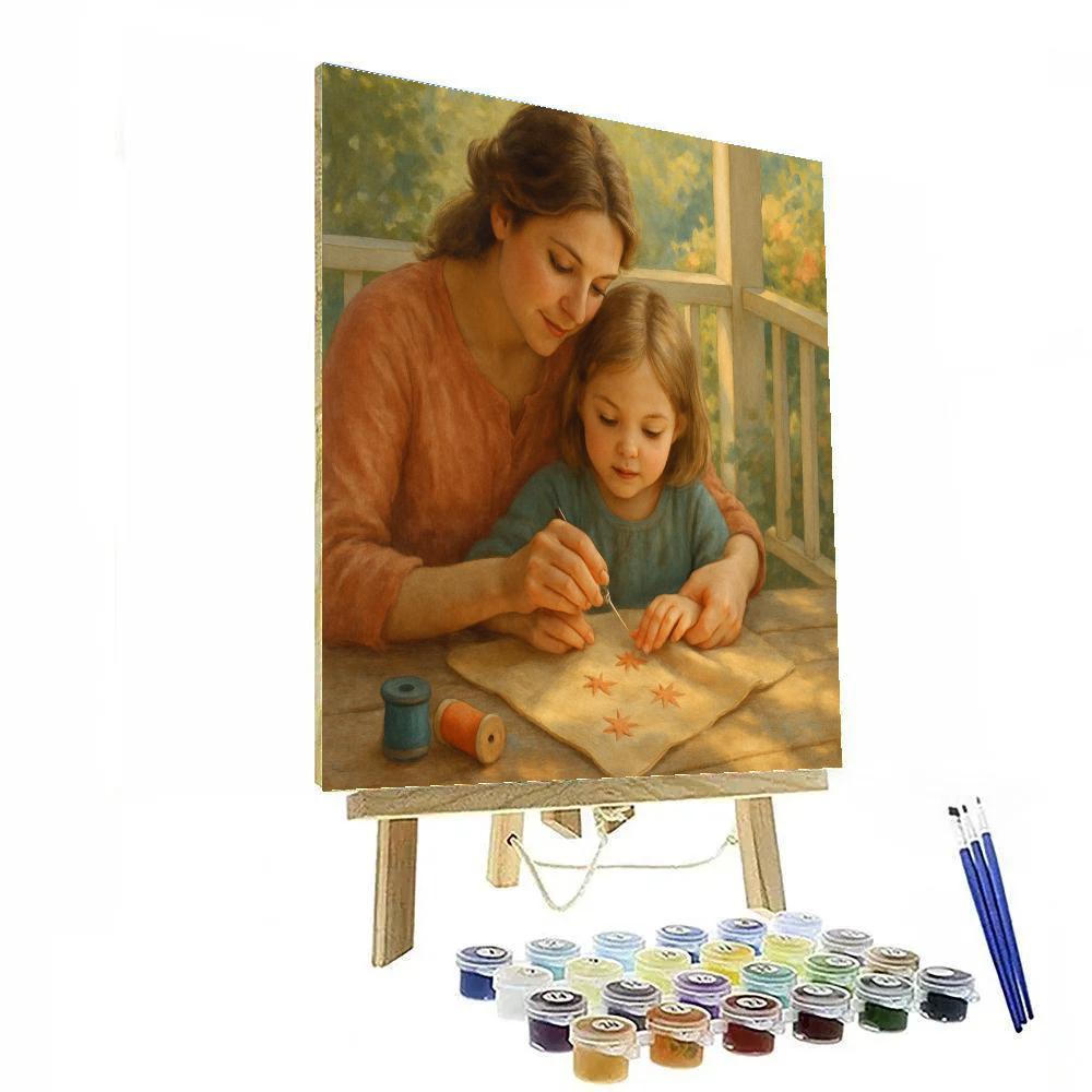 Sunrise Sewing On The Porch paint by number