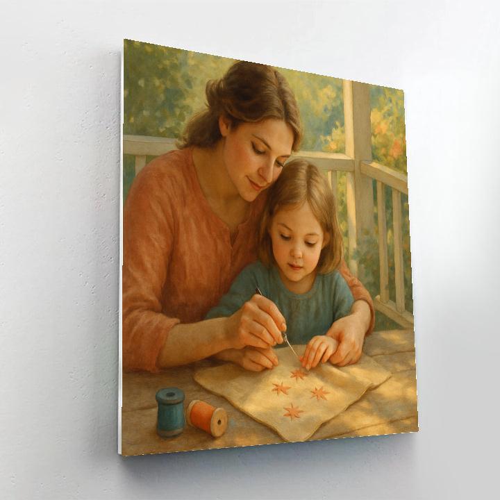 Sunrise Sewing On The Porch paint by number
