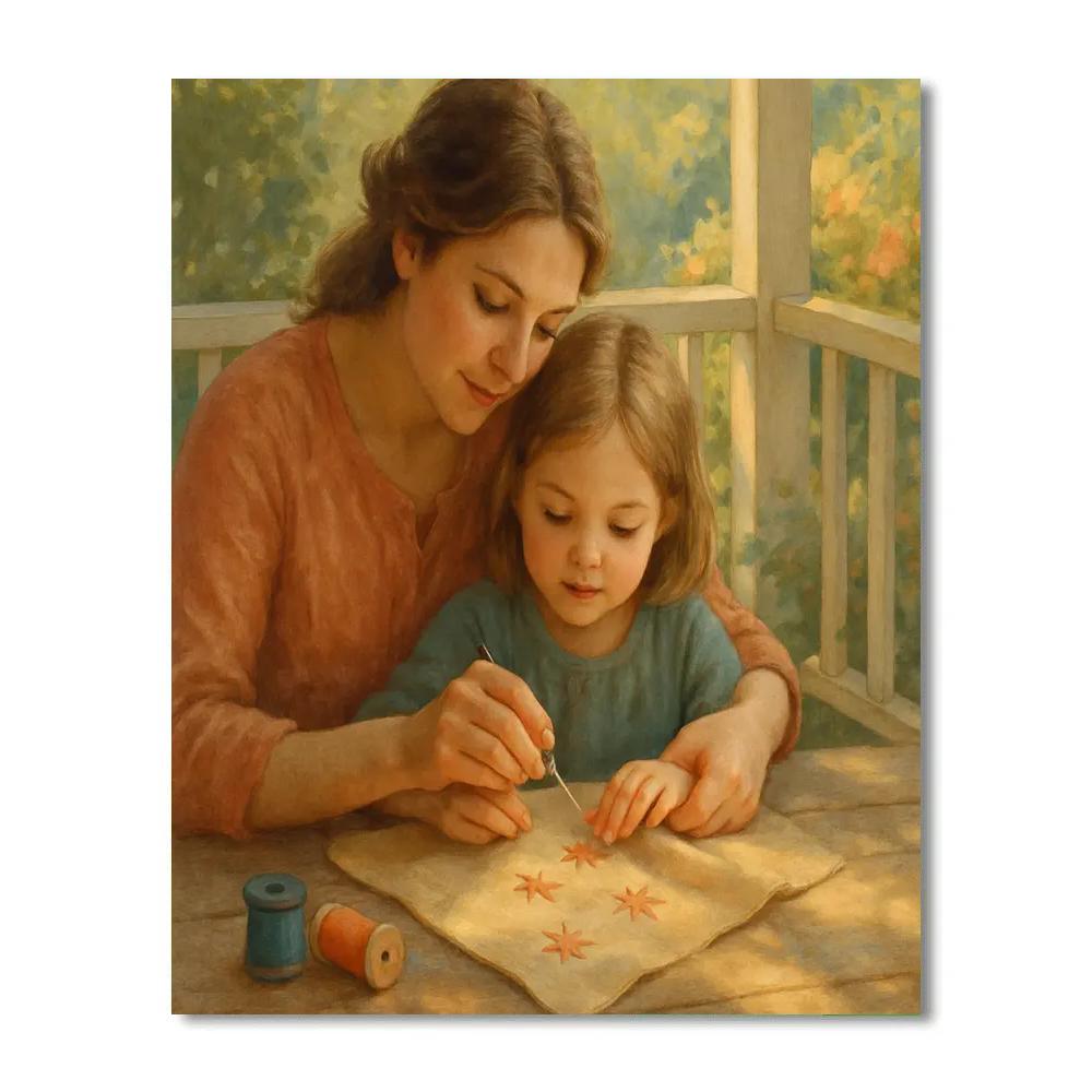 Sunrise Sewing On The Porch paint by number