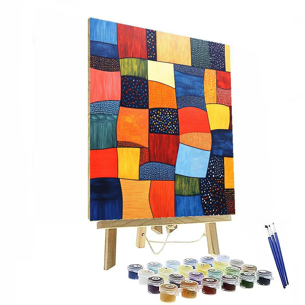 Paul Klee Inspired Colorful Abstract Pattern painting number kit