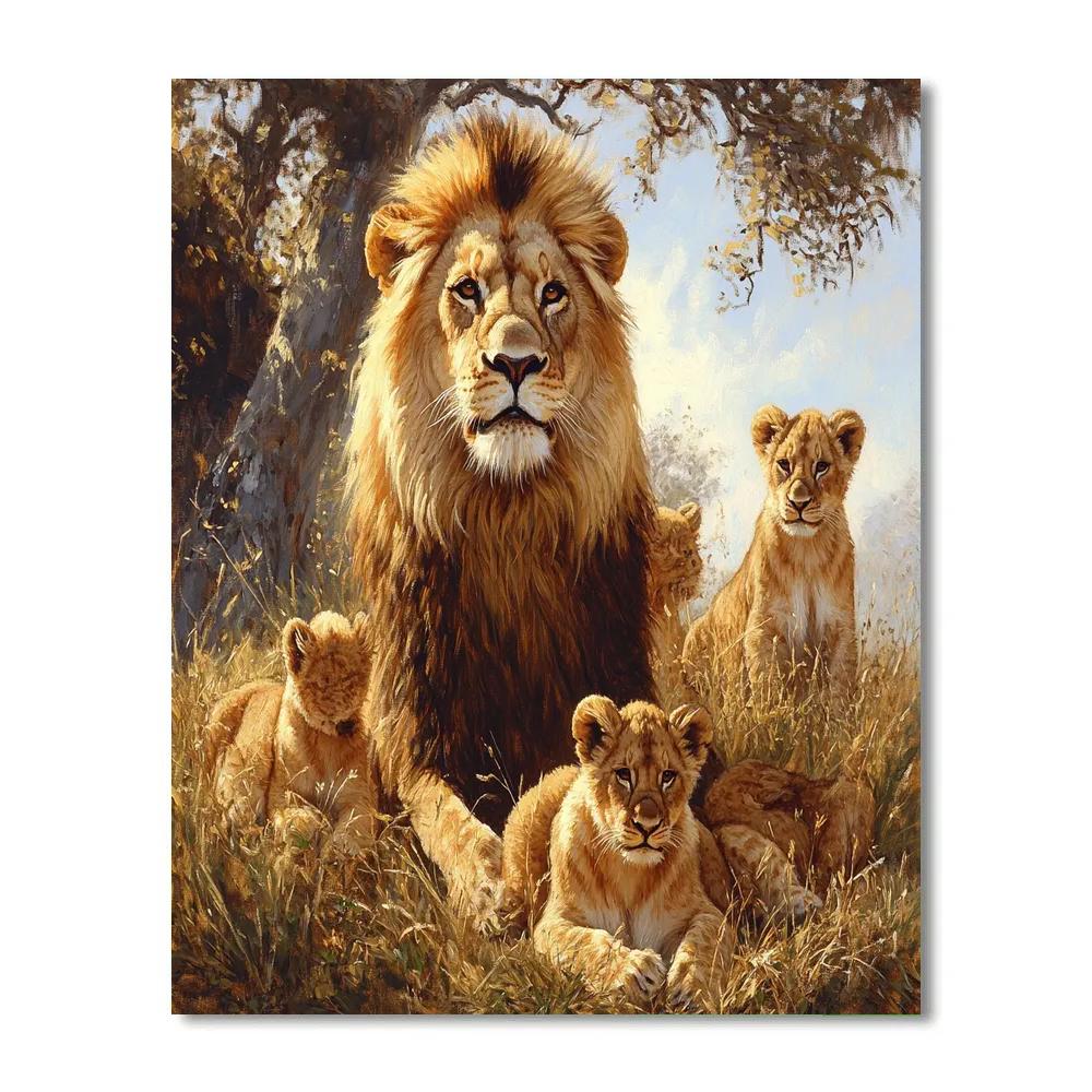 Edwin Landseer Inspired Majestic Lions paint by numbers