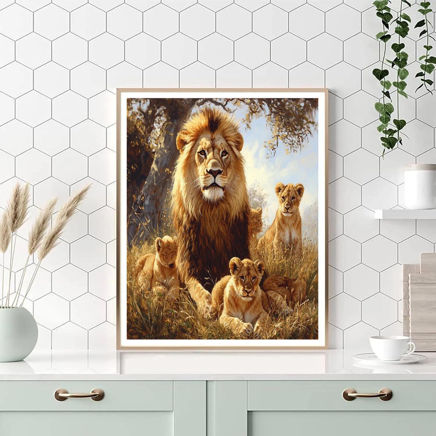 Edwin Landseer Inspired Majestic Lions paint by numbers