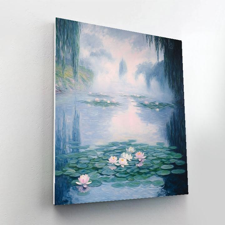 Monet Inspired Misty Morning Pond paint by number