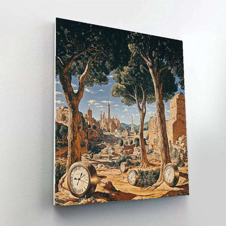 Salvador Dali Inspired Dreamlike Landscape Number painting