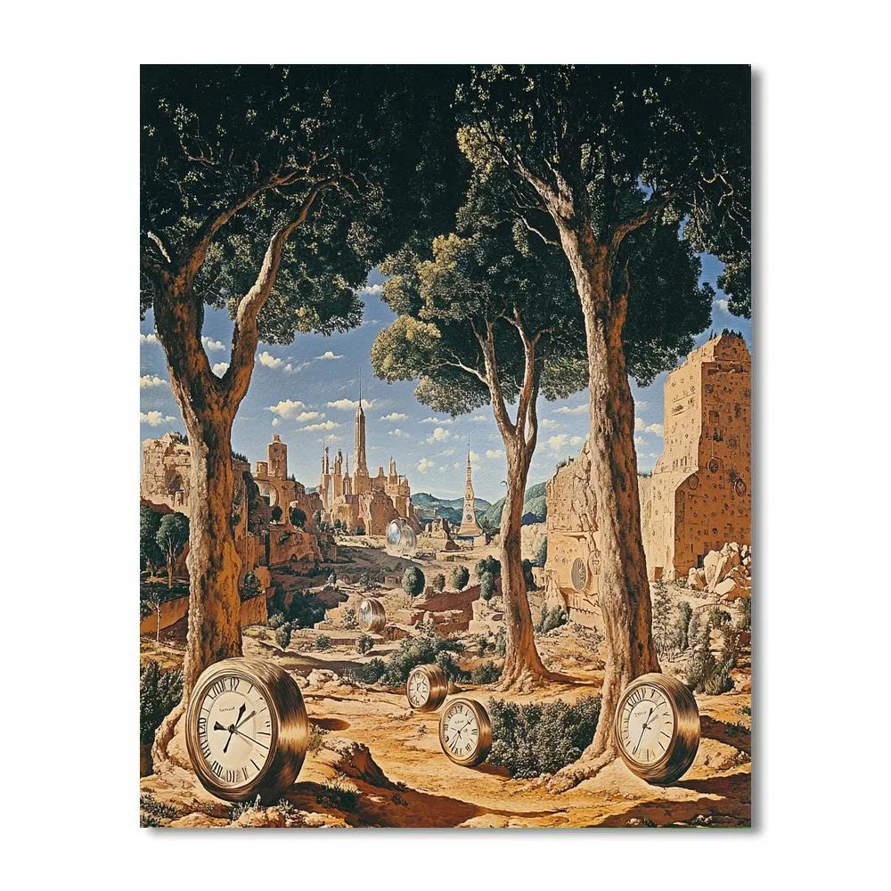 Salvador Dali Inspired Dreamlike Landscape Number painting