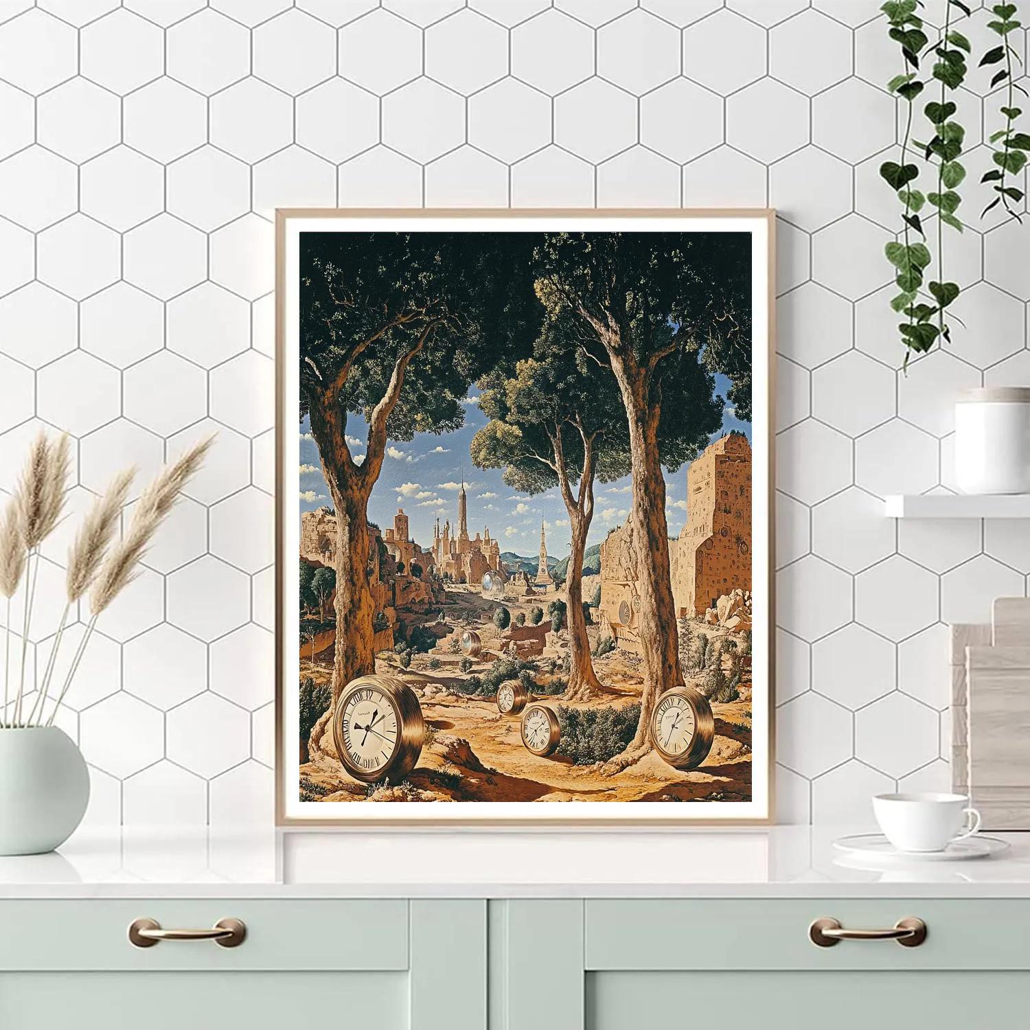 Salvador Dali Inspired Dreamlike Landscape Number painting
