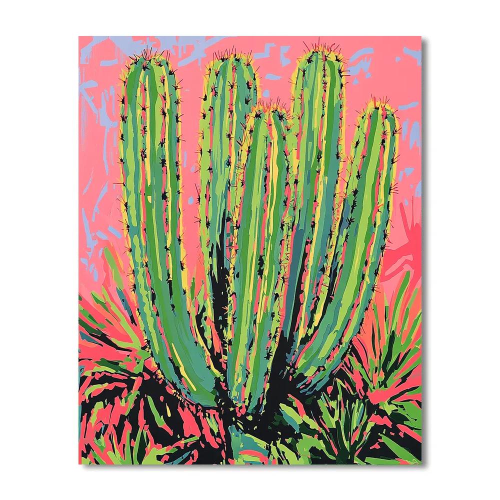 Andy Warhol Inspired Pop Culture Cactus Paint by numbers art
