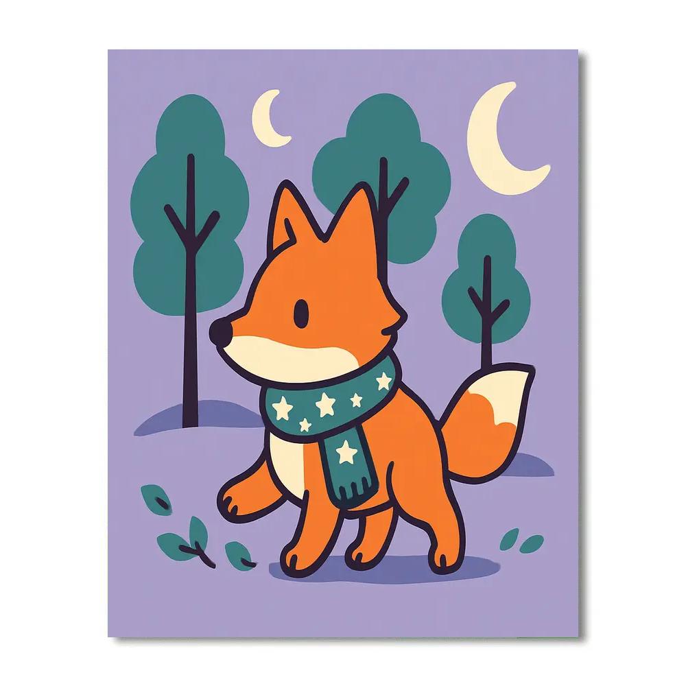 Cosmic Forest Fox DIY paint by numbers