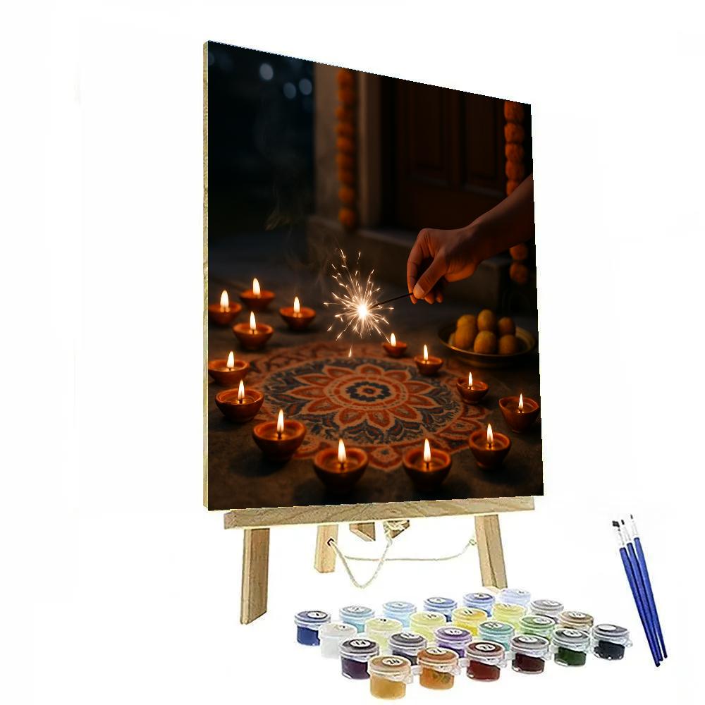 Diwali Doorstep Diyas And Rangoli Numbered painting kits