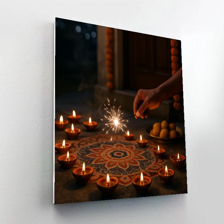 Diwali Doorstep Diyas And Rangoli Numbered painting kits