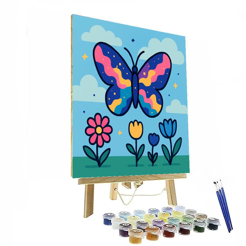 Nebula Butterfly Meadow paint by number