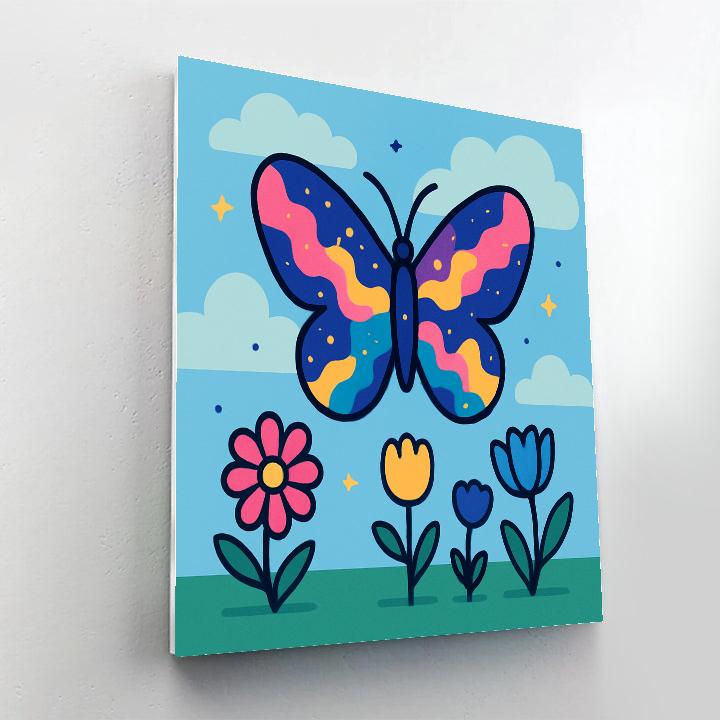 Nebula Butterfly Meadow paint by number