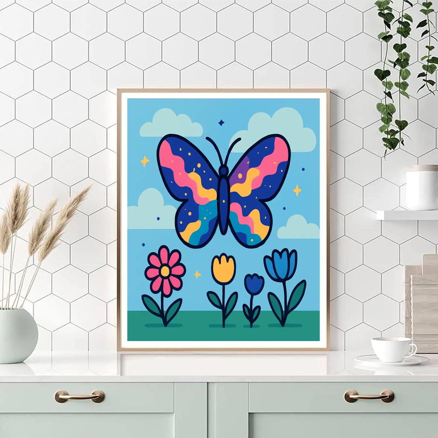 Nebula Butterfly Meadow paint by number