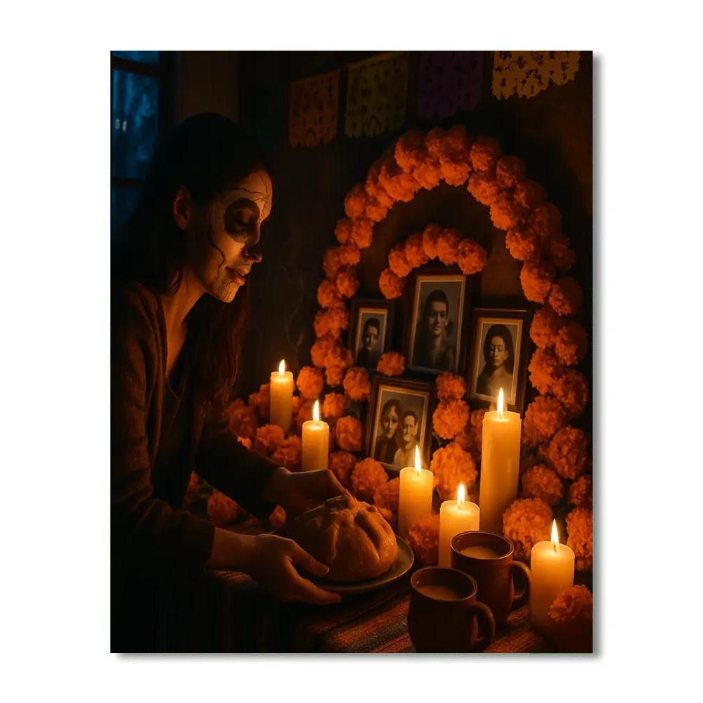 Dia De Muertos Ofrenda At Dusk DIY paint by numbers