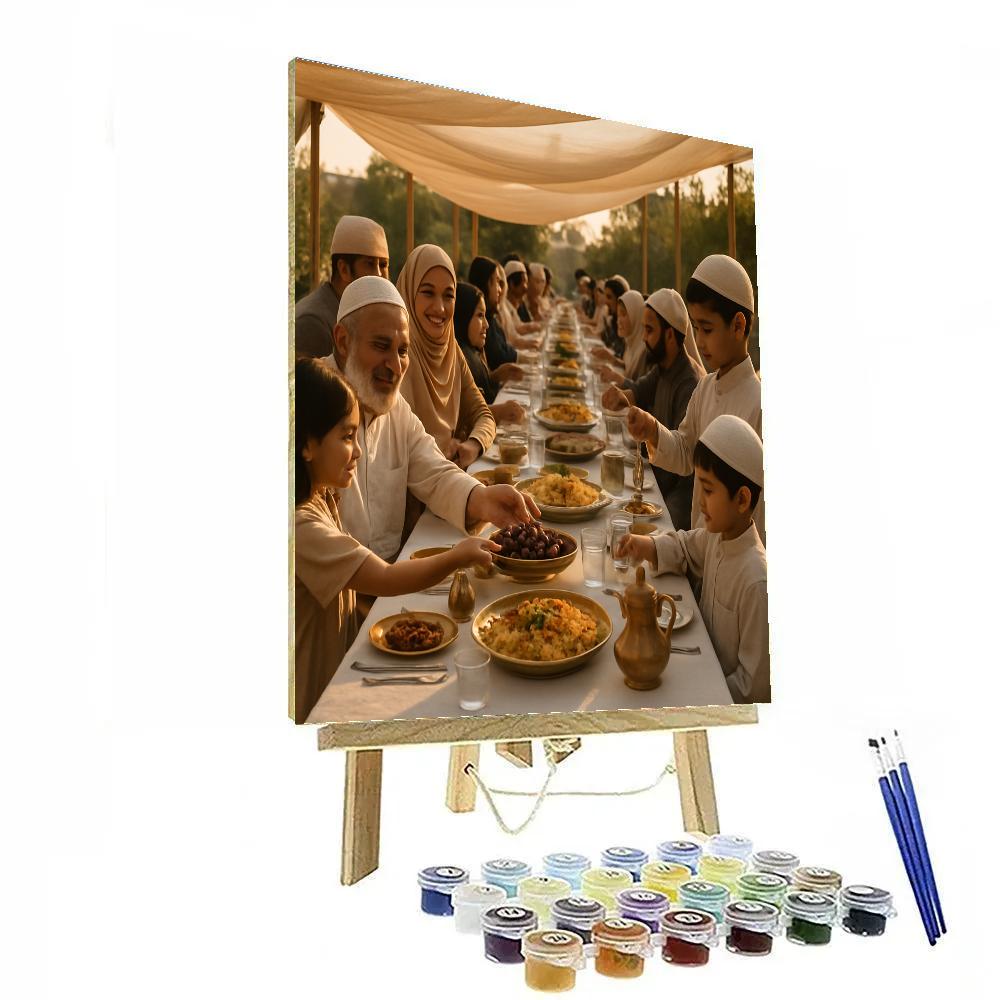 Eid Al-Fitr Community Feast Outdoors DIY paint by numbers