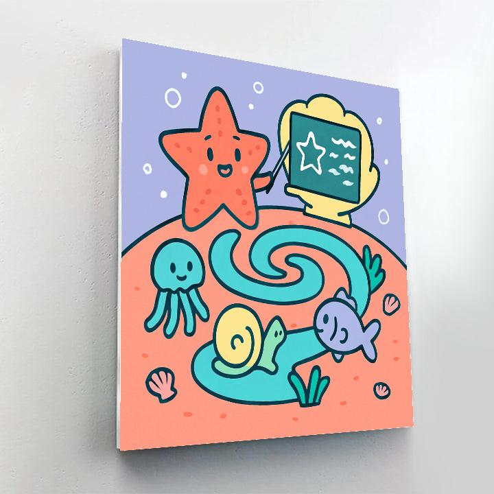 Underwater Starfish School paint by numbers