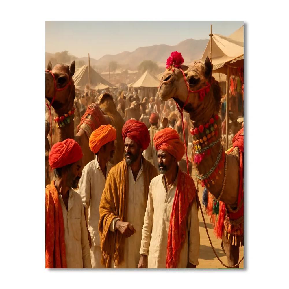 Pushkar Camel Fair In Rajasthan Numbered painting kits