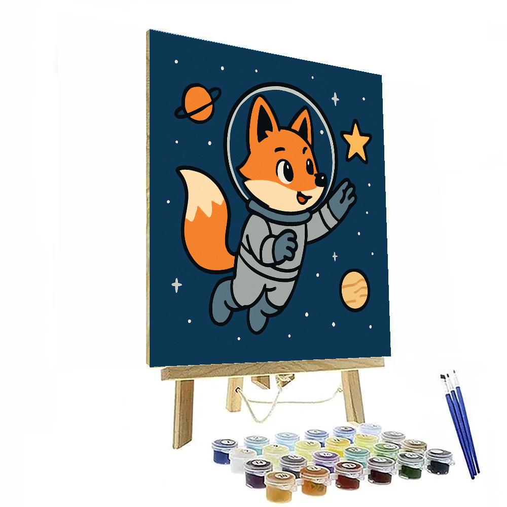 The Curious Space Fox painting number kit