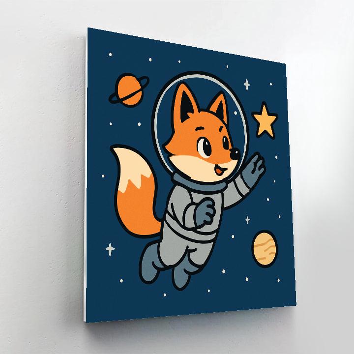 The Curious Space Fox painting number kit