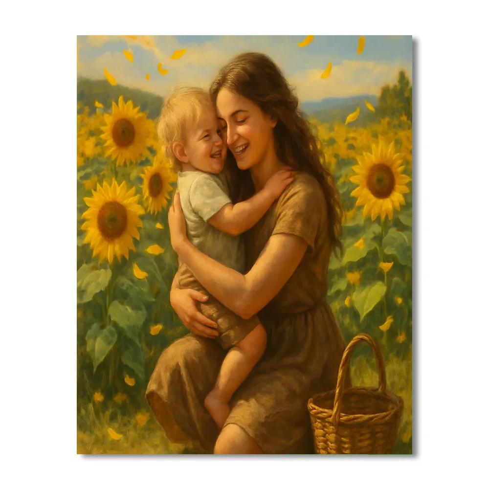 Sunflower Meadow Embrace Numbered painting kits
