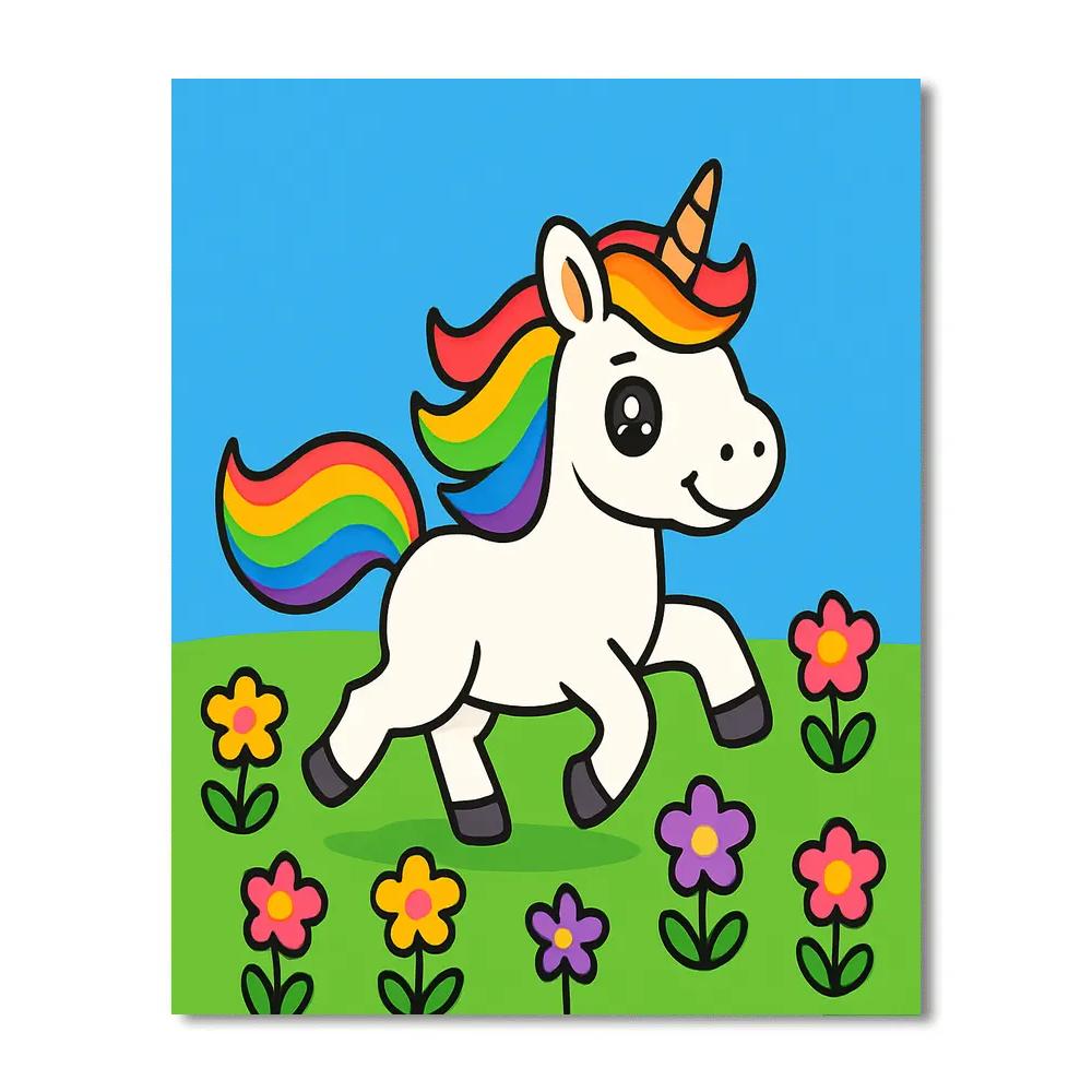 Magical Unicorn Meadow paint by color