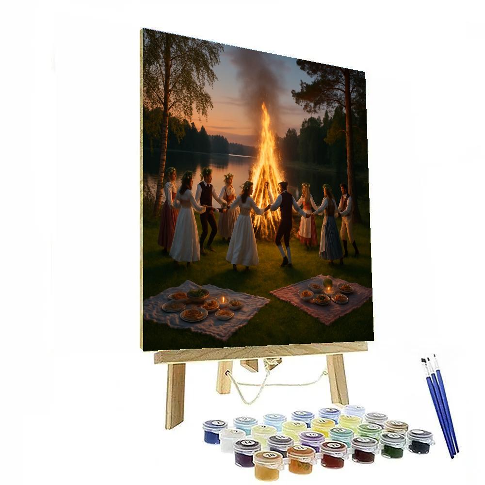 Midsummer Bonfire In Sweden Paint by numbers kits